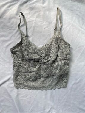 Gilly Hicks Lace Bralette Cami in Light Gray